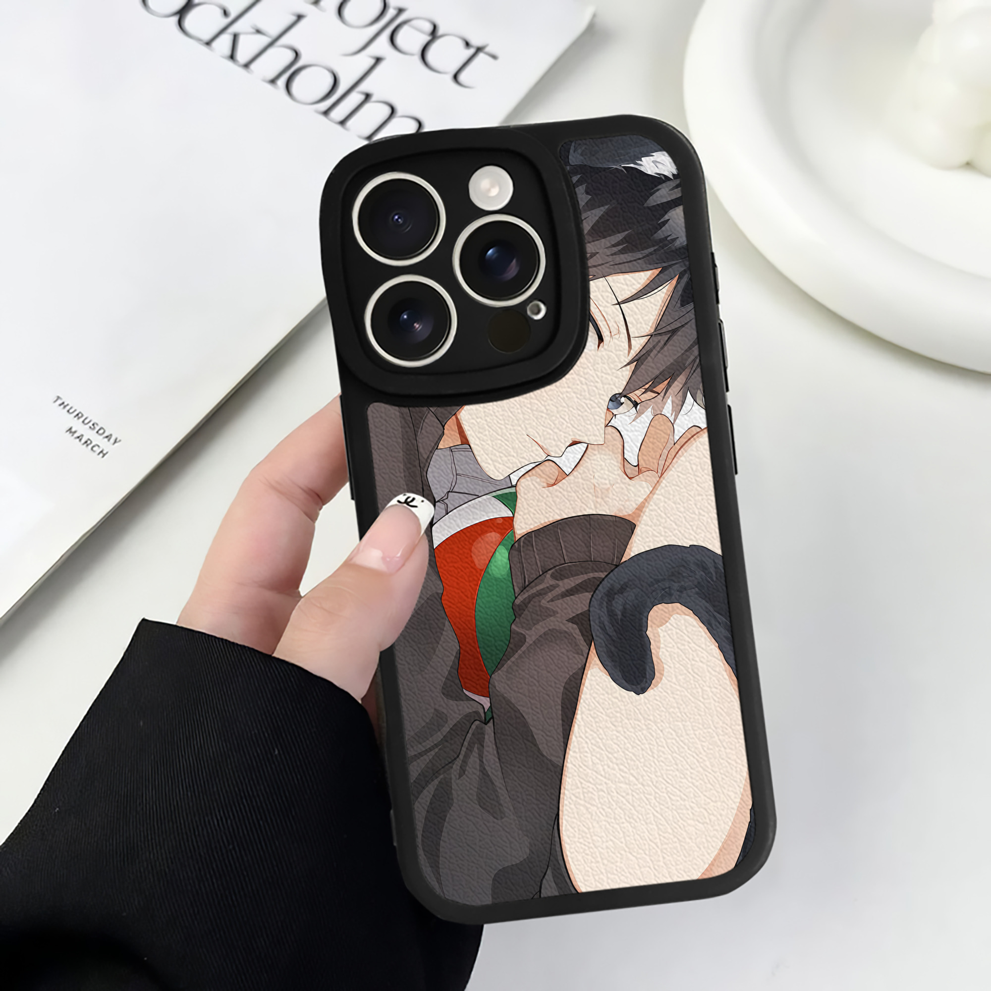 （画像用） ハイキュー!! Haikyu!! 【iPhone 16シリーズ対応】シリコンスマホケース（レザー調） 材質：シリコン